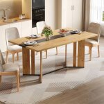 Table � manger rectangulaire 150 x 80 x 76 cm - peut accueillir 4 - 6 personnes - convient au salon et ...