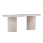 Table � manger effet marbre narvik 200cm beige