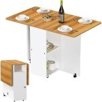 Table  manger avec tagre - table  manger pliante mobile - table  manger extensible en bois avec ...