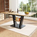 Table a manger extensible 118 - 1577075cm table de salle  manger moderne rectangulaire multifonctionnelle ...