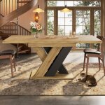 Table � manger extensible 119 - 158x80x75 cm table de salle � manger rectangulaire moderne 6 personnes ...