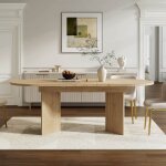 Table � manger extensible 120 - 160x80 cm coins arrondis plateau �pais et style simple pour 4 - 6 personnes ...