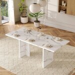 Table � manger extensible 140 / 180�80 cm table rectangulaire pour 6?8 personnes salle de manger effet ...