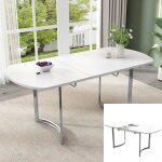 Table � manger extensible 140 / 180 x 80 cm - pieds en m�tal argent� - design moderne convient pour 4 ...