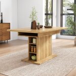 Table  manger extensible - 4 - 6 personnes - 110 / 130 cm - naturel moderne - rectangulaire - espace ...