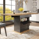 Table � manger extensible pour 4 - 6 personnes table de salle � manger moderne avec rangement table de ...