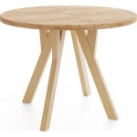 Table  manger extensible ? avero ? ronde ? style loft industriel ? chne craft ? pieds en bois ? 100 ...