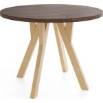 Table  manger extensible ? avero ? ronde ? style loft industriel ? chne sonoma brun fonc pieds en ...