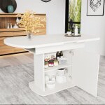 Table a manger extensible blanc table ovale salle à manger avec espace de rangement poignées dorées moderne ... Table a manger extensible blanc table ovale salle à manger avec espace de rangement poignées dorées moderne ...