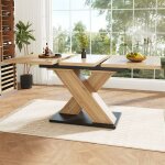 Table à manger extensible en bois table carrée extensible 4 a 6 personne table de salle à manger avec ... Table à manger extensible en bois table carrée extensible 4 a 6 personne table de salle à manger avec ...