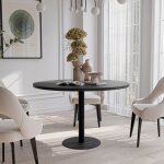 Table � manger extensible borta - 4 - 6 personnes - ronde - noir - 100 - 176 x 100 x 78 cm