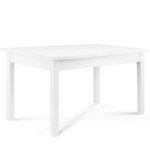 Table à manger extensible cenare blanche pieds en hêtre massif - l 140 cm Table à manger extensible cenare blanche pieds en hêtre massif - l 140 cm