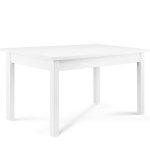Table � manger extensible cenare blanche pieds en h�tre massif - l 160 cm