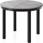 Table  manger extensible ? corin ? ronde ? style industriel ? gris bton ? pieds mtal noir ? 100 - ...