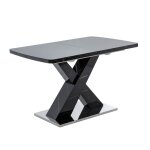 Table � manger extensible - design fonctionnel avec rallonge mdf acier - noir dimensions 120 - 160�80�765 ...