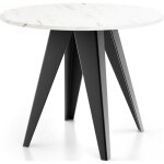 Table à manger extensible ? glory ? ronde ? marbre blanc ? pieds métal noir ? style industriel ? 90 - ... Table à manger extensible ? glory ? ronde ? marbre blanc ? pieds métal noir ? style industriel ? 90 - ...