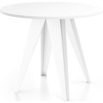 Table  manger extensible ? griffin ? ronde ? blanc ? pieds mtal blanc ? style industriel ? 90 - 130 ...