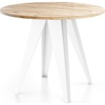Table  manger extensible ? griffin ? ronde ? chne craft ? pieds mtal blanc ? style industriel ? 90 ...