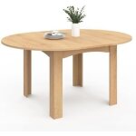 Table  manger extensible - htre - ronde - 4 - 8 personnes - 110 - 150 cm - moderne