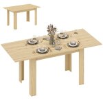 Table � manger extensible - homcom - rectangulaire - pour 6 - 8 personnes - mdf - 140 - 180 x 80 cm - ...