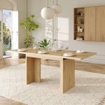 Table � manger extensible moderne convient pour 6 - 8 personnes table de cuisine rectangulaire pour salon ...