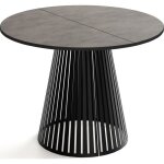 Table à manger extensible ? naro ? ronde ? avec lamelles ? style loft ? béton gris foncé ? pieds métal ... Table à manger extensible ? naro ? ronde ? avec lamelles ? style loft ? béton gris foncé ? pieds métal ...
