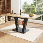 Table a manger extensible table extensible avec rallonge int�gr�e table de cuisine 4 a 6 personnes bois ...
