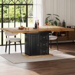 Table � manger extensible - avec rallonges et plateau effet naturel pour cuisine et terrasse mdf bois ...