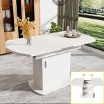 Table à manger extensible avec rangement - 110 / 130x70x75cm gain de place maximal - design moderne blanc ... Table à manger extensible avec rangement - 110 / 130x70x75cm gain de place maximal - design moderne blanc ...