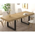 Table  manger extensible rectangle millesim 6 - 10 personnes bois et noir 160 - 200 cm