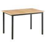 Table  manger extensible rectangulaire en mdf bois clair 120 / 160 cm - oviala