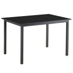 Table  manger extensible rectangulaire en mdf bois noir 120 / 160 cm - oviala