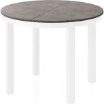 Table  manger extensible ? rowan white ? ronde ? style industriel ? bton fonc ? pieds mtal blanc ...