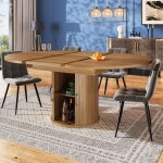 Table � manger extensible table de salle � manger ronde extensible � ovale 118 - 158cm table de cuisine ...