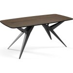 Table à manger extensible ? trax ? rectangulaire ? style loft ? marron noyer ? pieds métal noir ? 180 ... Table à manger extensible ? trax ? rectangulaire ? style loft ? marron noyer ? pieds métal noir ? 180 ...
