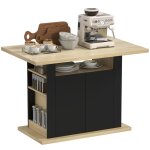 Table  manger lot central - homcom - plan de travail 4 - 6 personnes placard 4 portes et tagres - ...