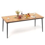Table à manger de jardin - goplus - 8 personnes - plateau 200x90cm avec trou de parasol en bois dacacia ... Table à manger de jardin - goplus - 8 personnes - plateau 200x90cm avec trou de parasol en bois dacacia ...