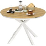 Table  manger de jardin - outsunny - ronde  118 cm - cadre en aluminium - pour balcon porche patio ...