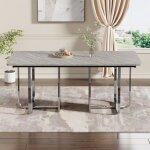 Kodise table à manger pour 6 personnes - table à manger rectangulaire - mdf - pieds en métal - 180x80x75cm ... Kodise table à manger pour 6 personnes - table à manger rectangulaire - mdf - pieds en métal - 180x80x75cm ...