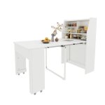 Table à manger logidon extensible blanche avec rangement Table à manger logidon extensible blanche avec rangement