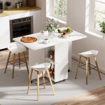 Table � manger mobile avec roues - table d?appoint pliable en bois - dining table extensible - r�sistante ...