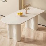 Table � manger moderne blanche 180 cm design minimaliste table de salle � manger ovale tables uniquement ...
