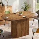 Table � manger ovale - 120 x 70x 75 cm - table de cuisine en bois - pour 4 personnes pour salle � manger ...