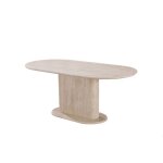 Table  manger ovale 6  8 personnes - effet travertin beige - bois mdf - lise