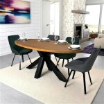 Table  manger ovale en bois de teck recycl 190 cm ontario