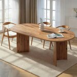 Table � manger ovale effet pin pieds en v 200 cm marfa