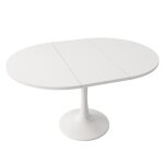 Table � manger ovale extensible 100x140 cm blanche - l100 / 140xh75 cm