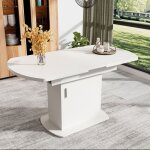 Table à manger ovale extensible 110 - 130x70x75cm table de salle à manger 6 personnes avec rangement ... Table à manger ovale extensible 110 - 130x70x75cm table de salle à manger 6 personnes avec rangement ...