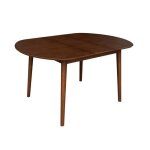Table � manger ovale extensible bois dh�v�a et placage ch�ne noyer 4 - 6 places - 110 / 140 x 100 x 75 ...