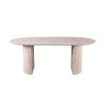 Table � manger ovale vagos ? 200 x 100 cm ? coloris travertin ? design contemporain effet pierre